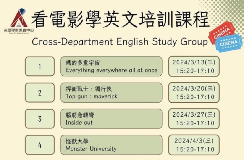 看電影學英文培訓課程的圖片