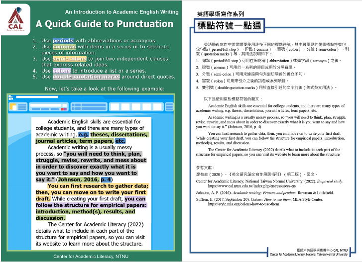 學術英語寫作系列： 標點符號一點通 (A Quick Guide to Punctuation ) 的圖片